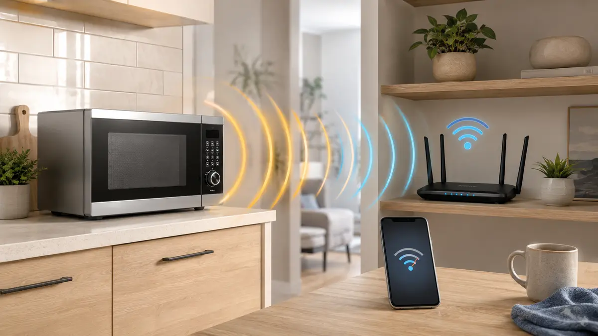 Microwave interfering with a nearby 2.4 GHz Wi-Fi router