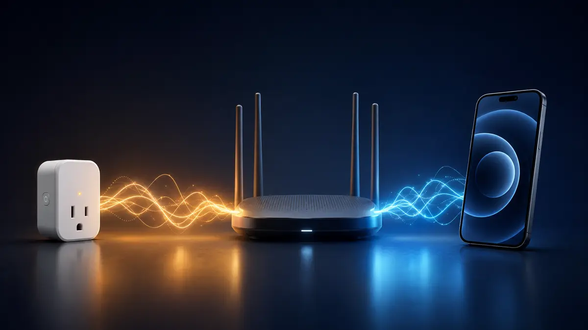 Smart plug using 2.4 GHz WiFi while a phone uses the faster band